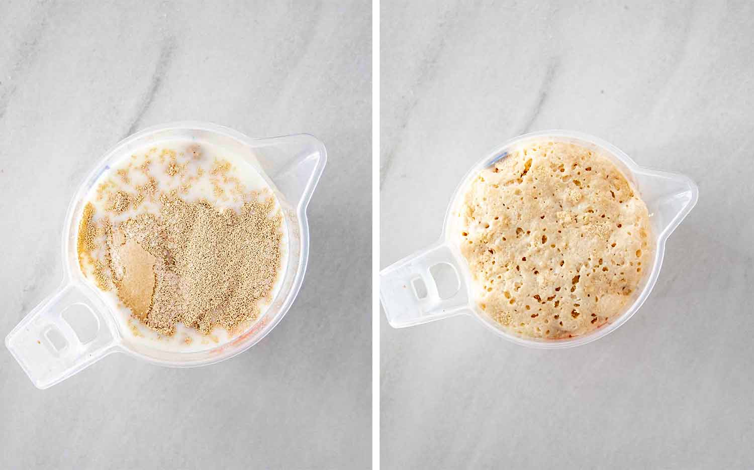 process shots showing how to make italian bomboloni.