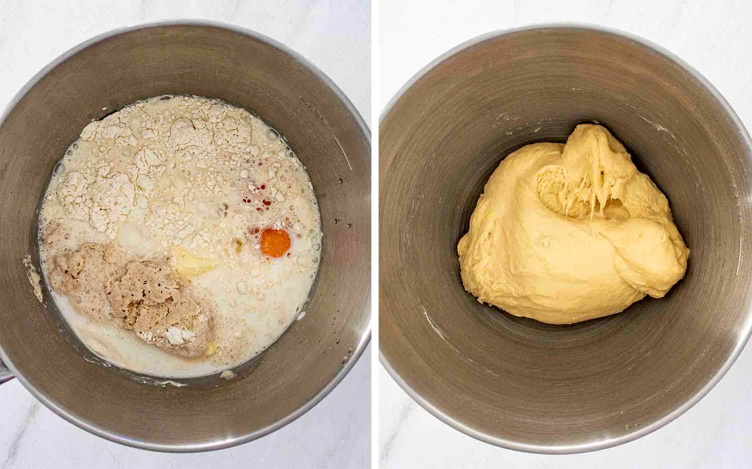 process shots showing how to make italian bomboloni.