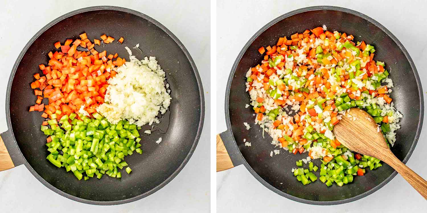 process shots showing how to make chicken quesadillas.