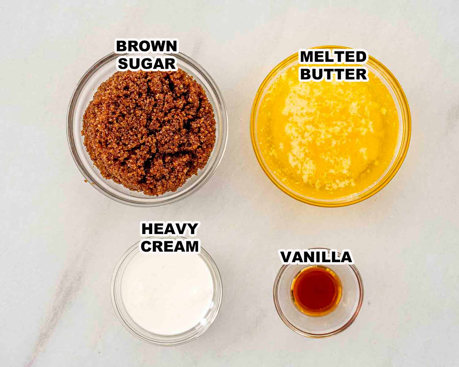 ingredients needed to make cinnamon rolls.