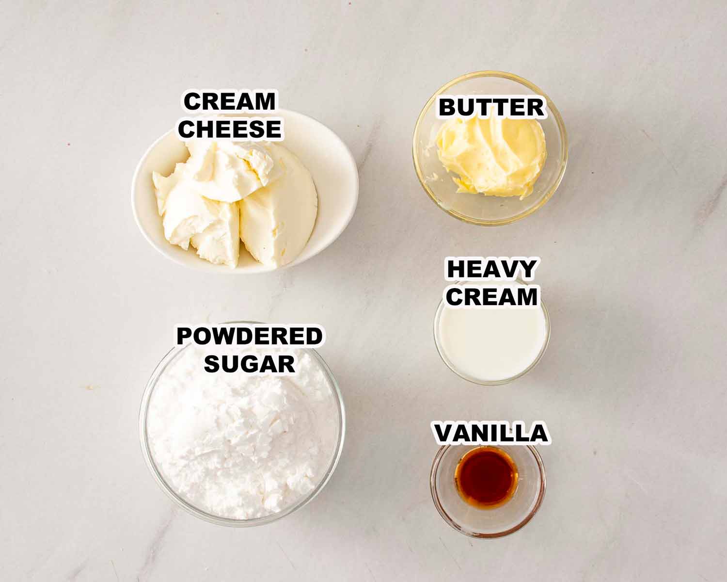 ingredients needed to make cinnamon rolls.