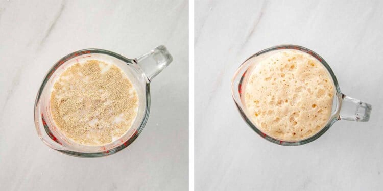 process shots showing how to make cinnamon rolls.