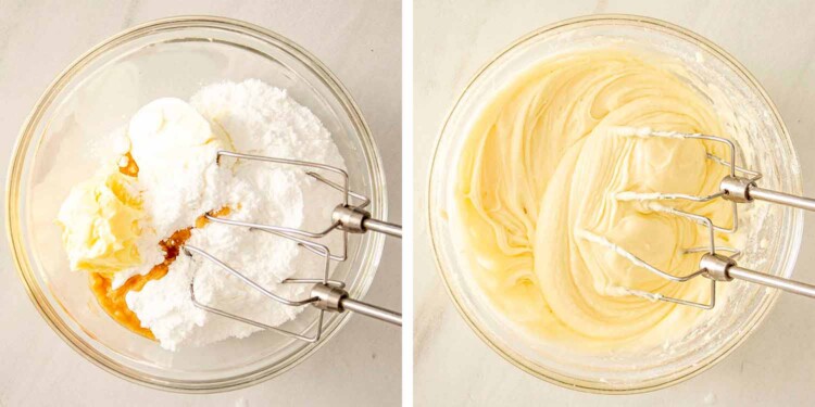 process shots showing how to make cinnamon rolls.