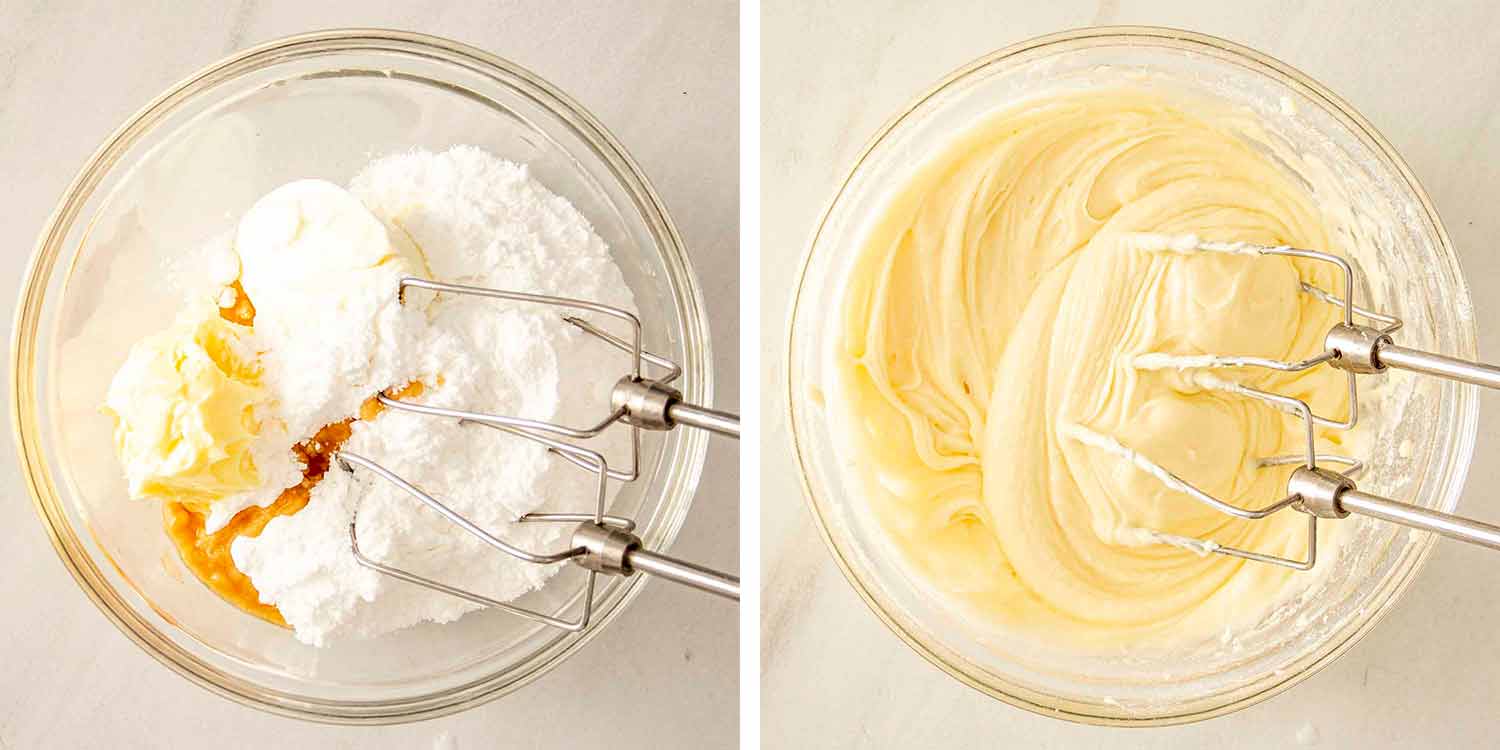 process shots showing how to make cinnamon rolls.