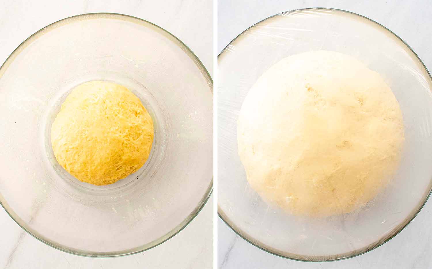 process shots showing how to make custard raisin rolls.