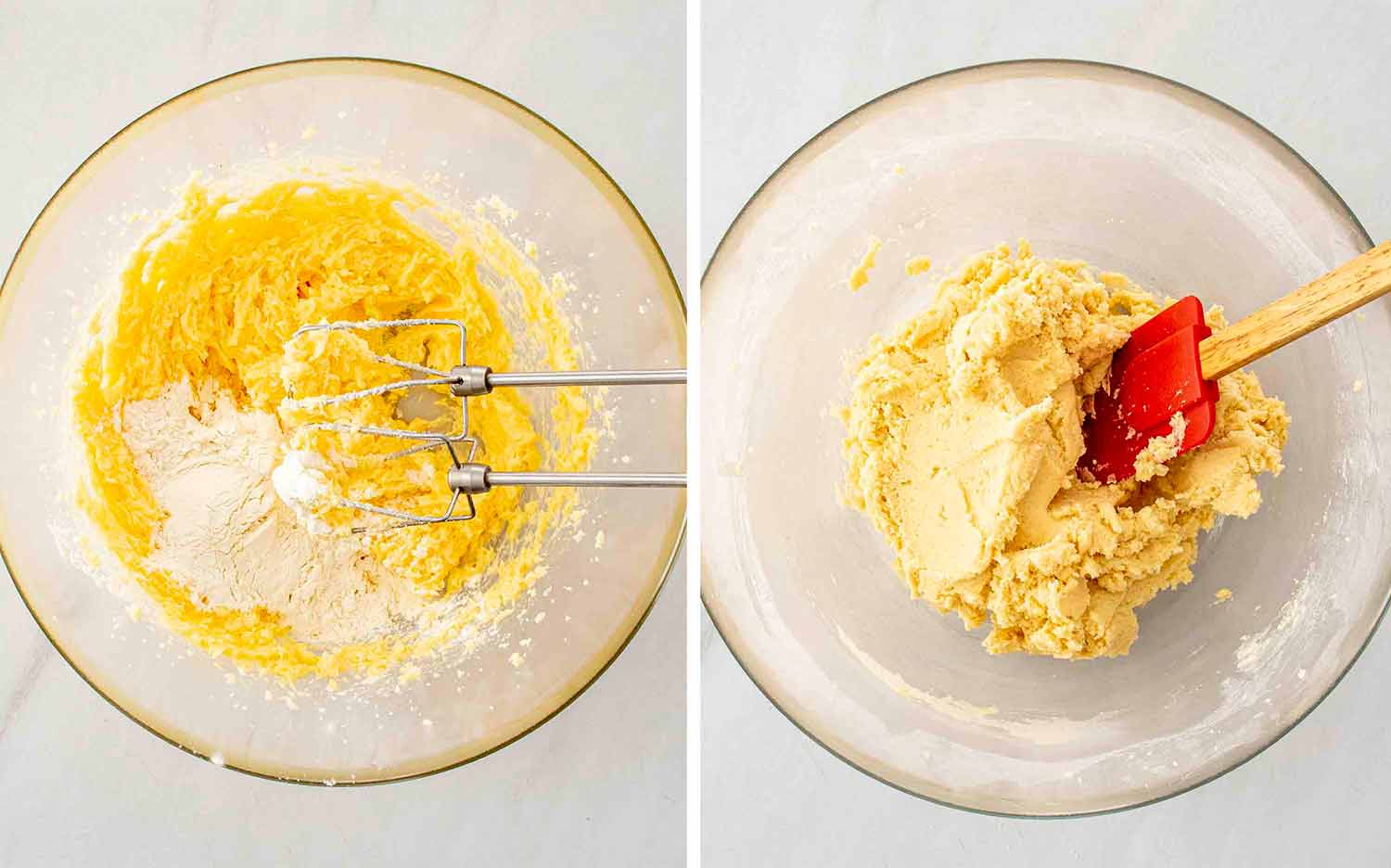 process shots showing how to make danish butter cookies.