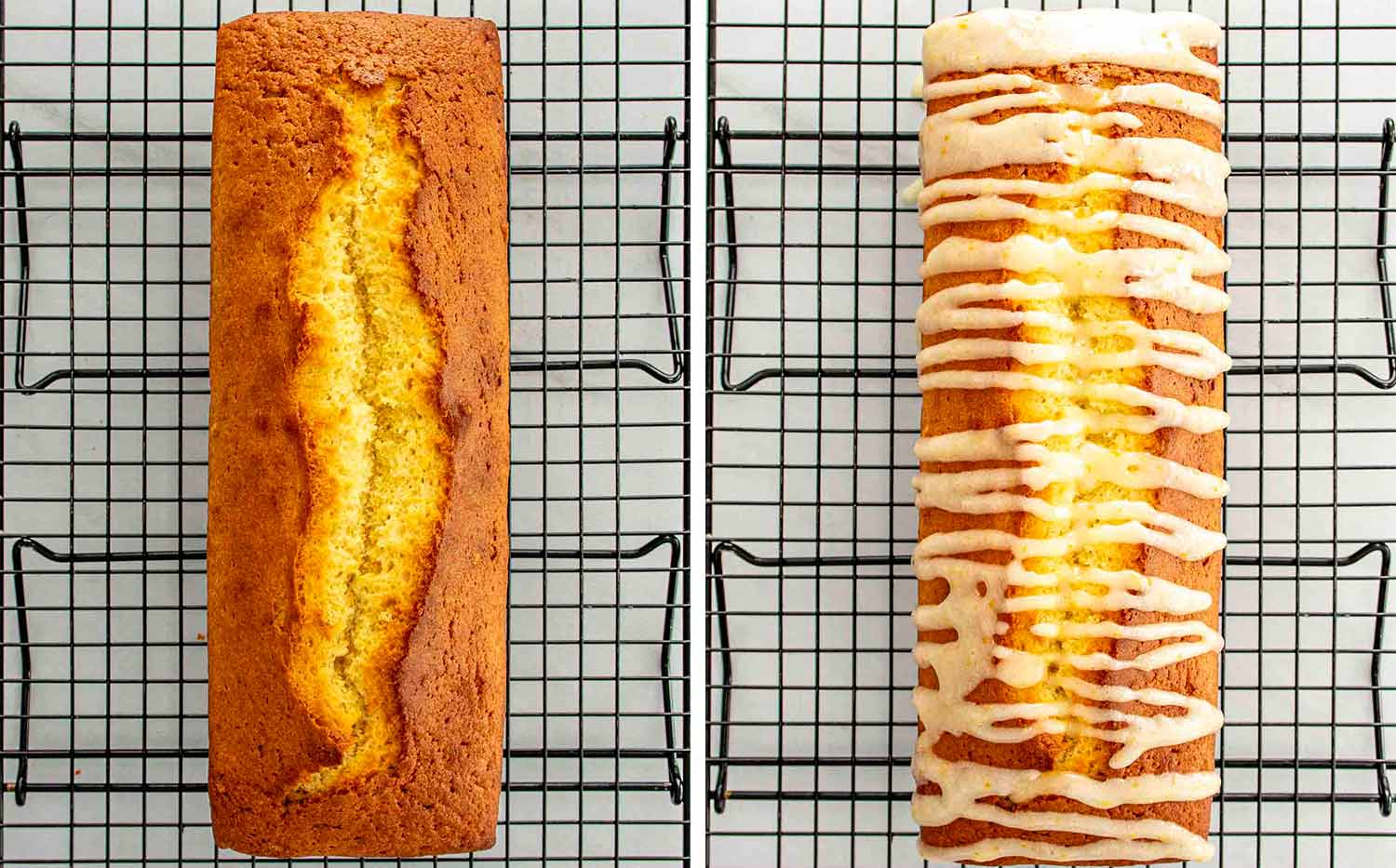 process shots showing how to make orange cake.