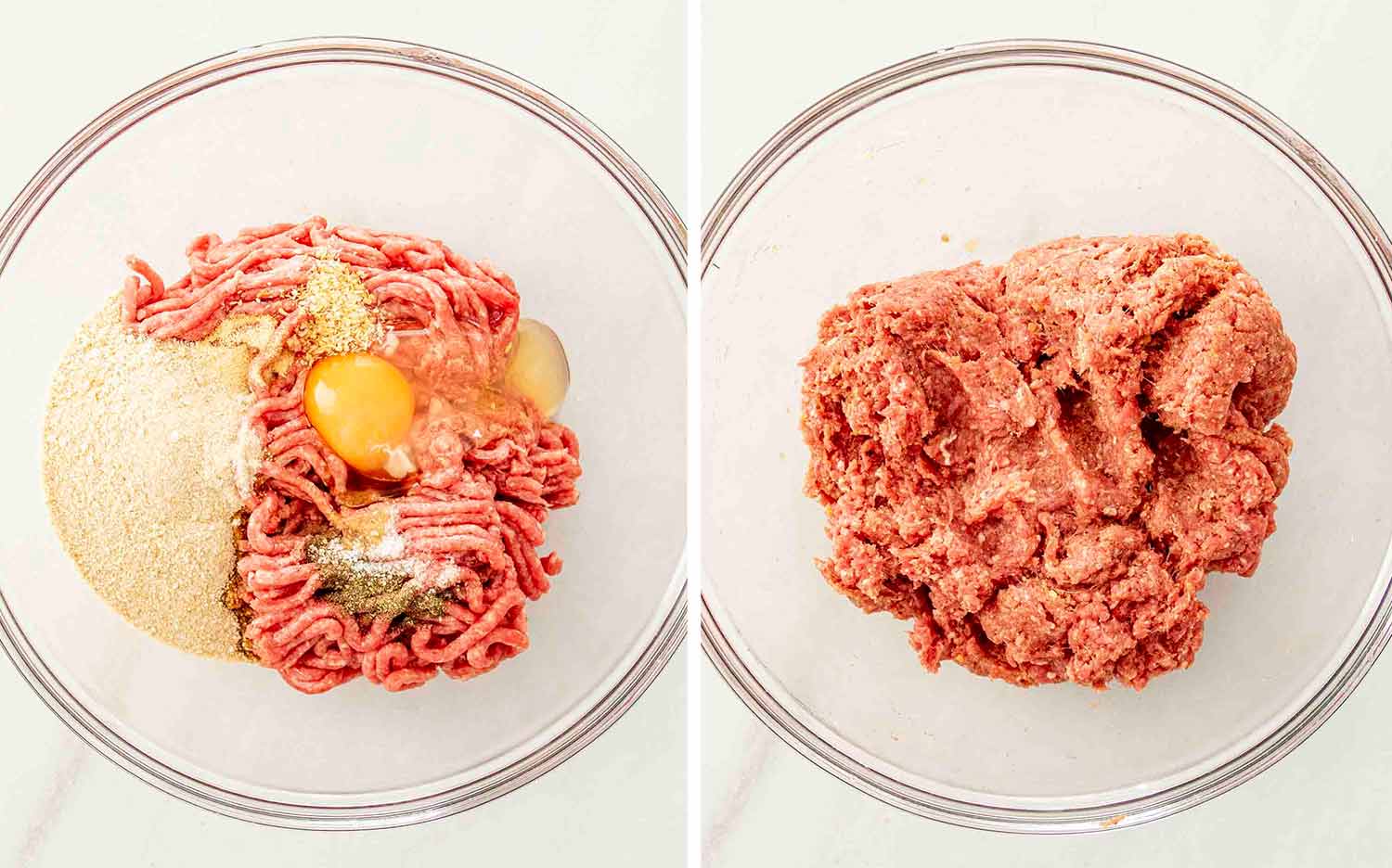 process shots showing how to make poor man's steak and onion gravy.