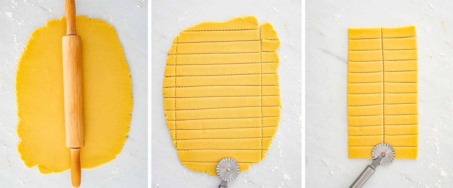 process shots showing how to make shortbread cookies.