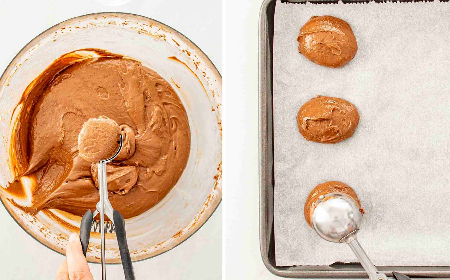 process shots showing how to make whoopie pies.