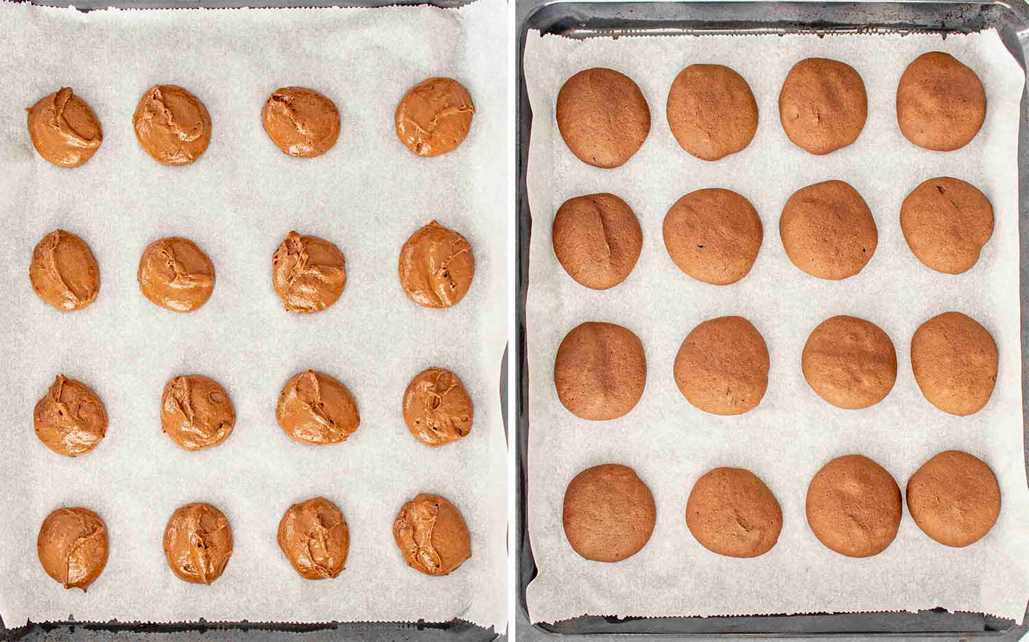 process shots showing how to make whoopie pies.