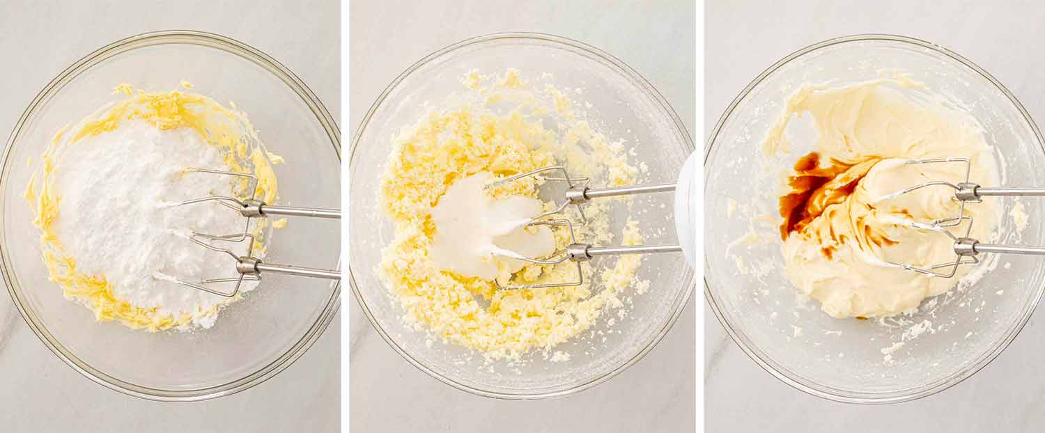 process shots showing how to make whoopie pies.