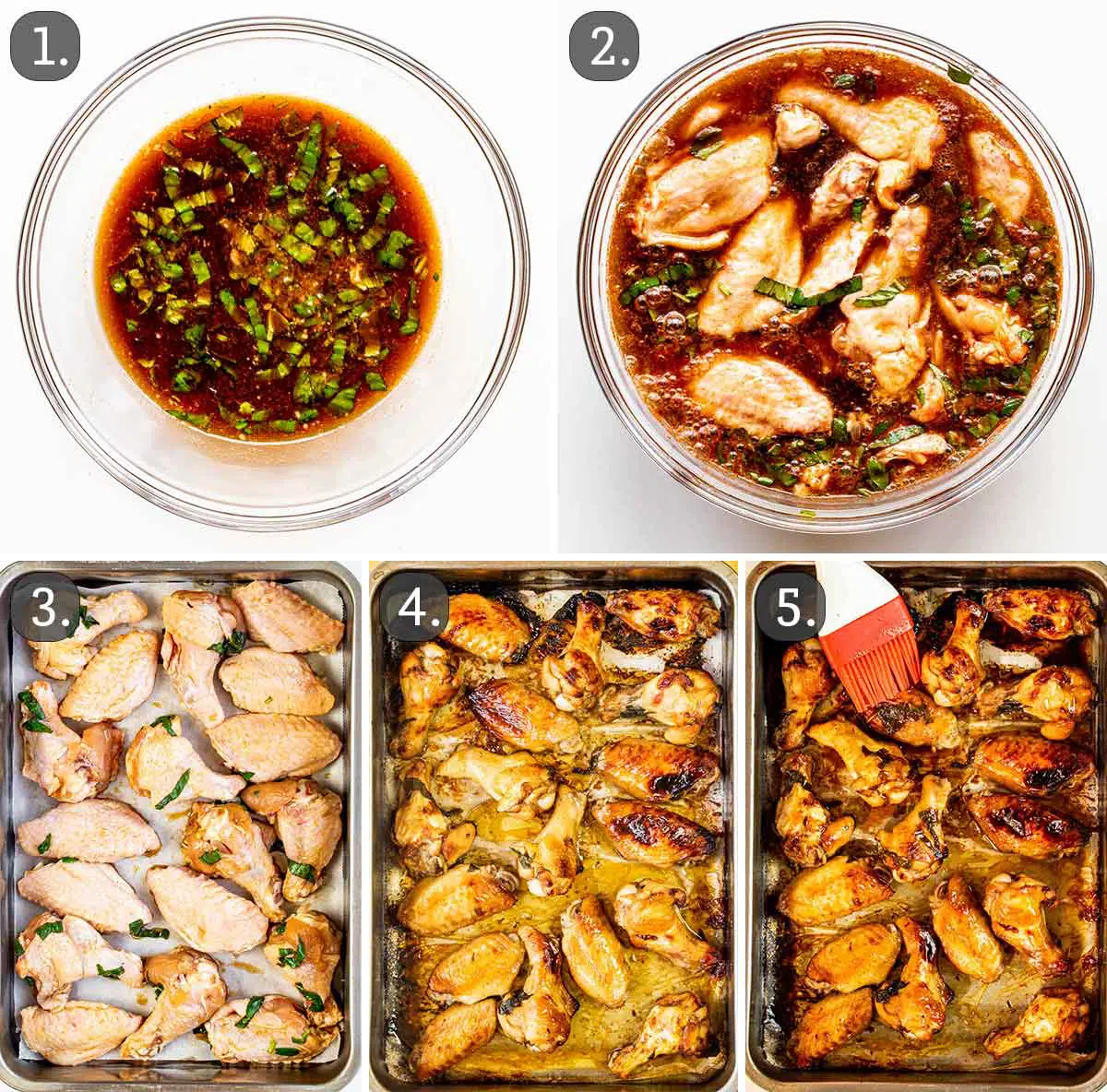 detailed process shots showing how to make coca cola wings.