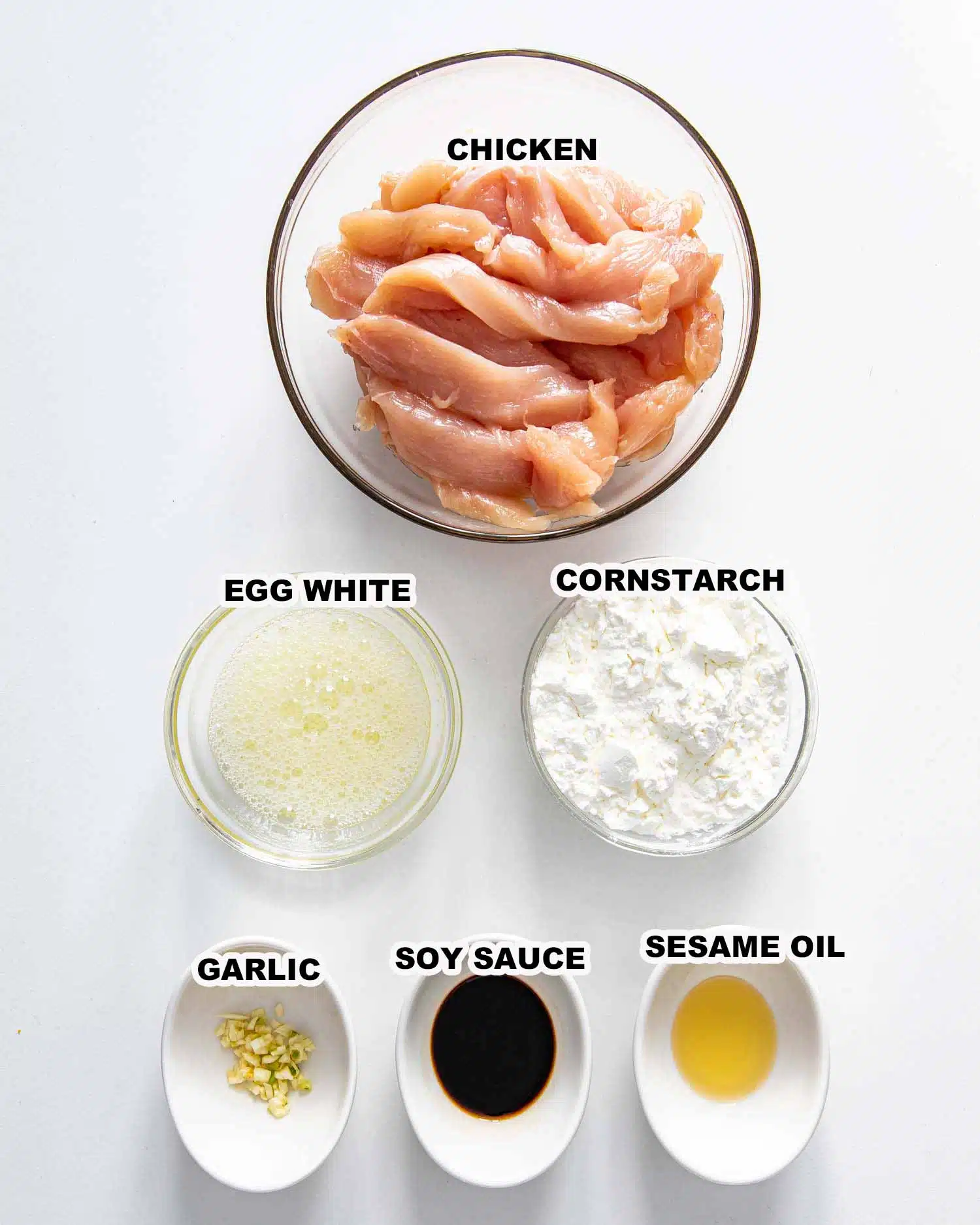 ingredients needed to make crispy honey chili chicken.