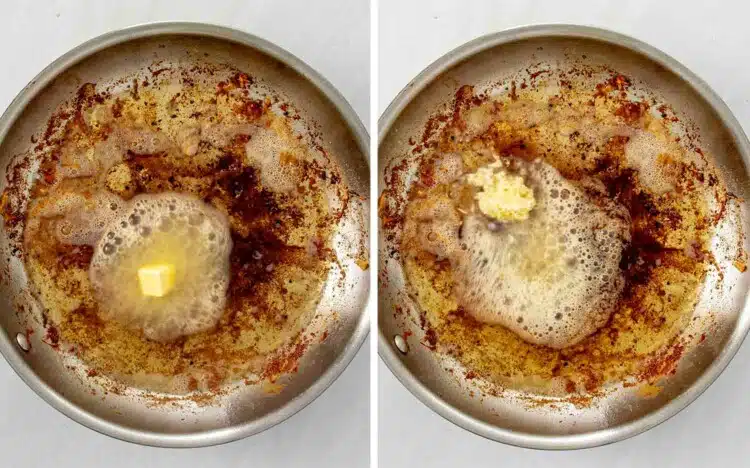 process shots showing how to make crispy lemon chicken thighs.