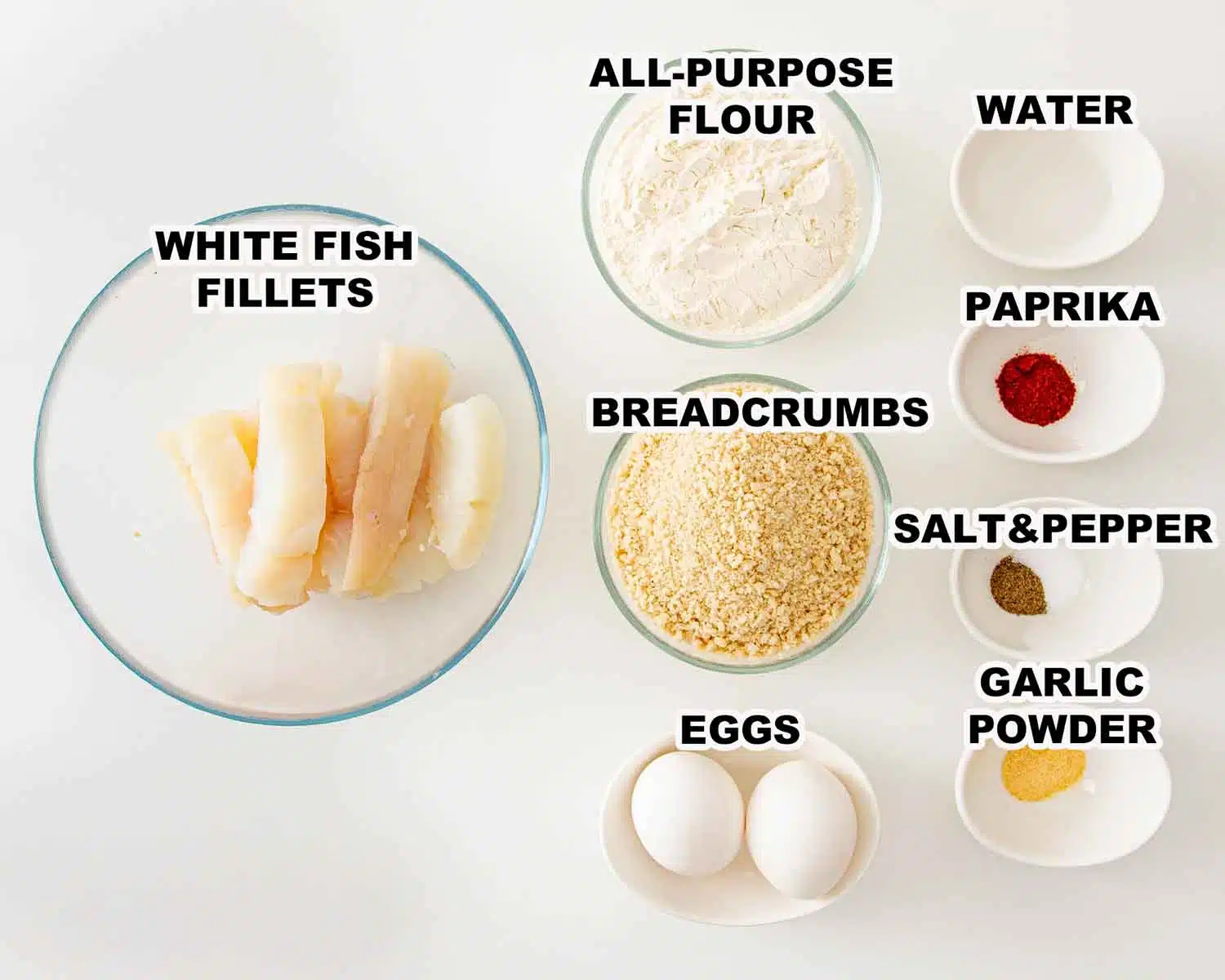 ingredients needed to make air fryer fish sticks.
