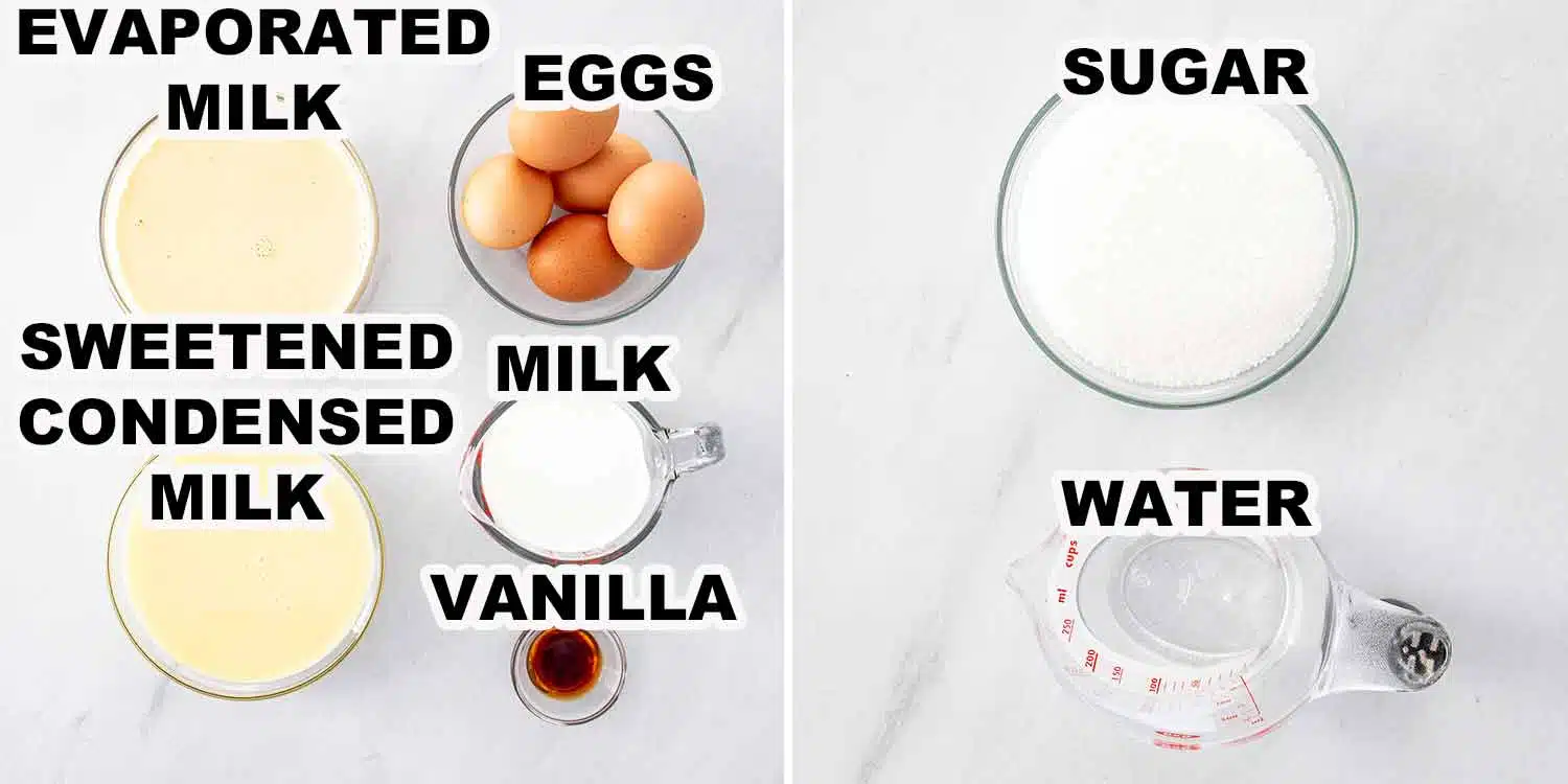 ingredients needed to make flan.